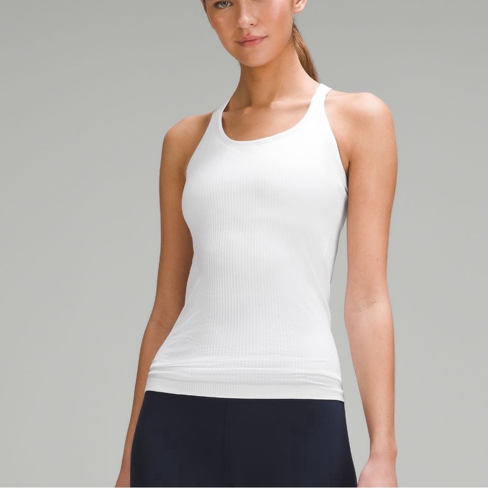 White lululemon ebb to street tank size 6
